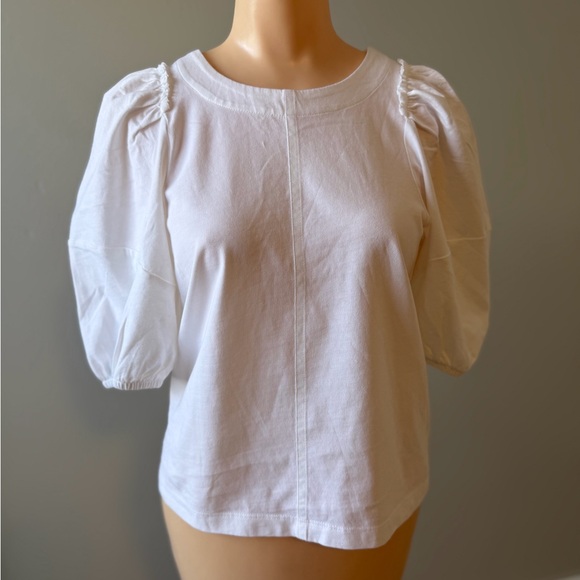 Madewell Tops - 🌶️ NWT Madewell White Puff Sleeve Blouse Size XS